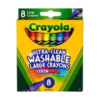 Crayola Ultra Clean Washable Crayons, Large Crayons, 8 Count