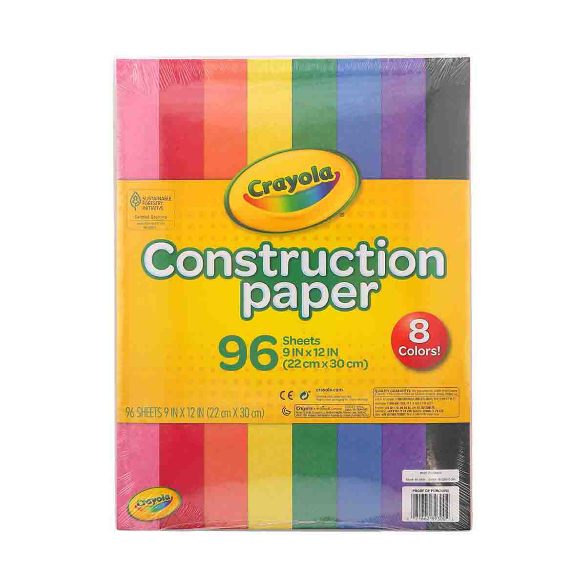 Crayola Construction Paper - 9 x 12, 8 Assorted Colors, 96