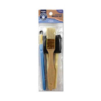 Crafter's Closet Premium Paint Brush Set, for Oil, Acrylic and Watercolor Paints, Flat and Detail Gold Taklon Brushes, 6 Pieces