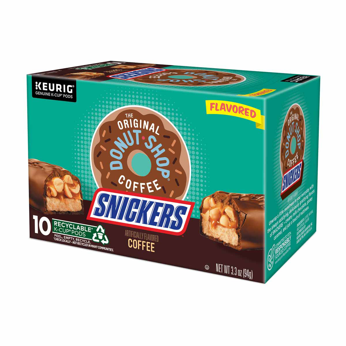 The Original Donut Shop Snickers Flavored Coffee, KCup Pods, 10 ct