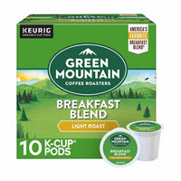 Green Mountain Coffee Roasters Breakfast Blend K-Cup Pods, Light Roast, 10 ct