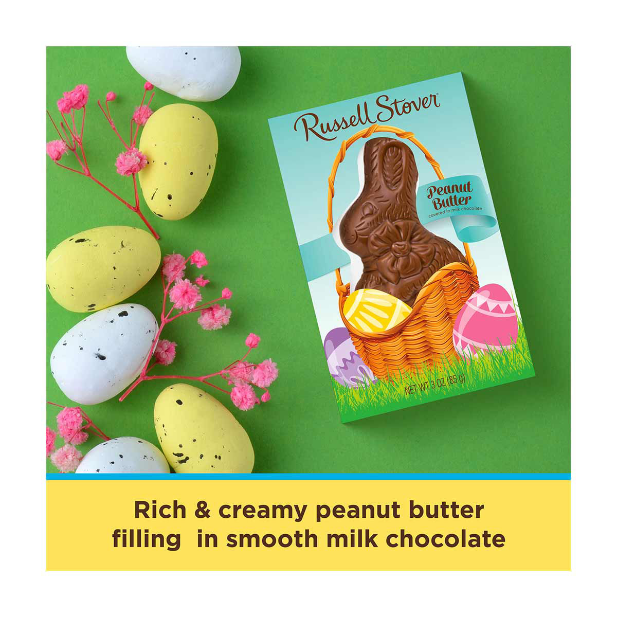 Russell Stover Peanut Butter Milk Chocolate Easter Bunny, 3 oz
