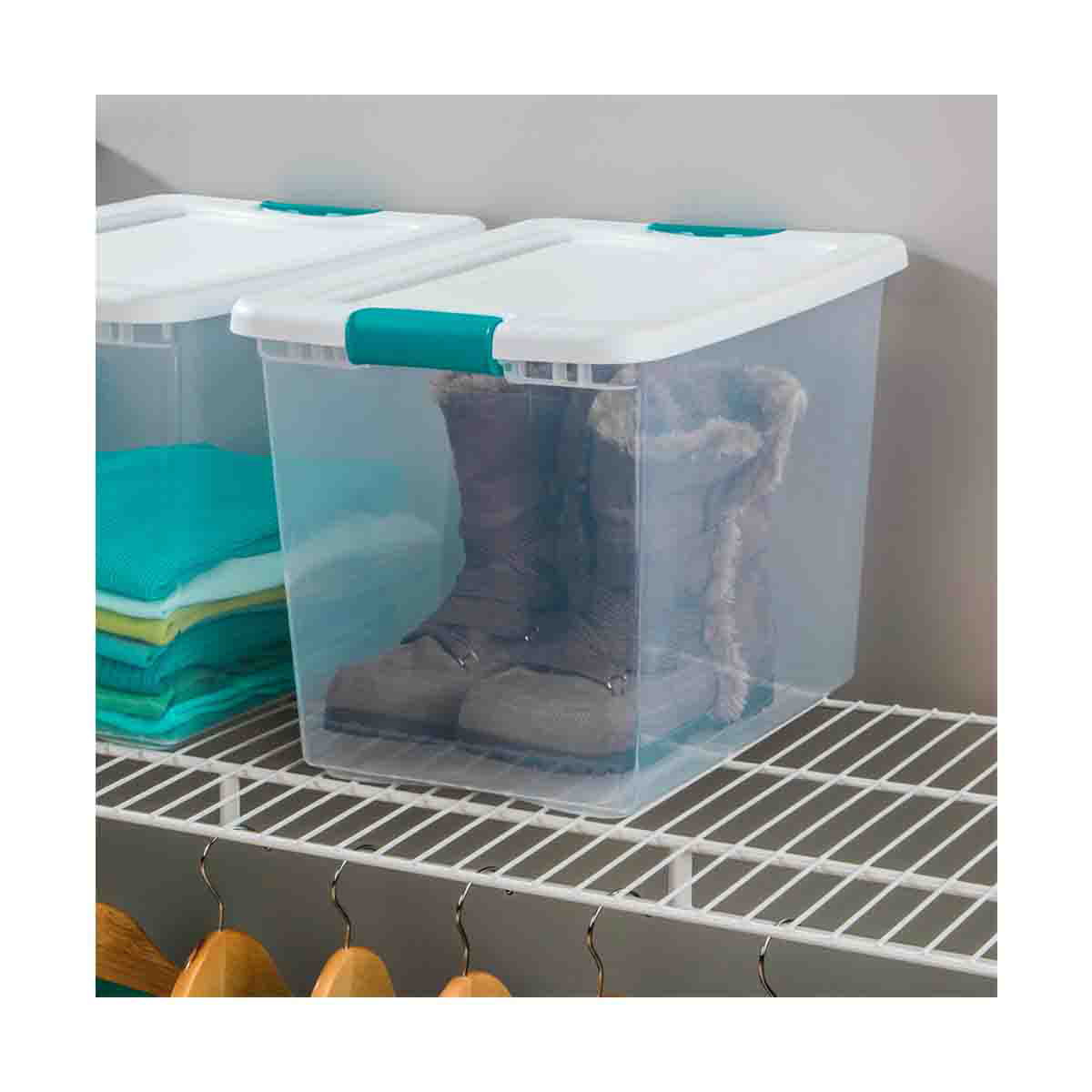 Sterilite 25 Quart Capacity Clear Storage Tote w/ Secure Latch Handles (6 Pack)