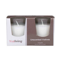 trueliving Glass Votive Candles, 2 Pack