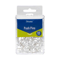 Push Pins, Assorted, 60 Count