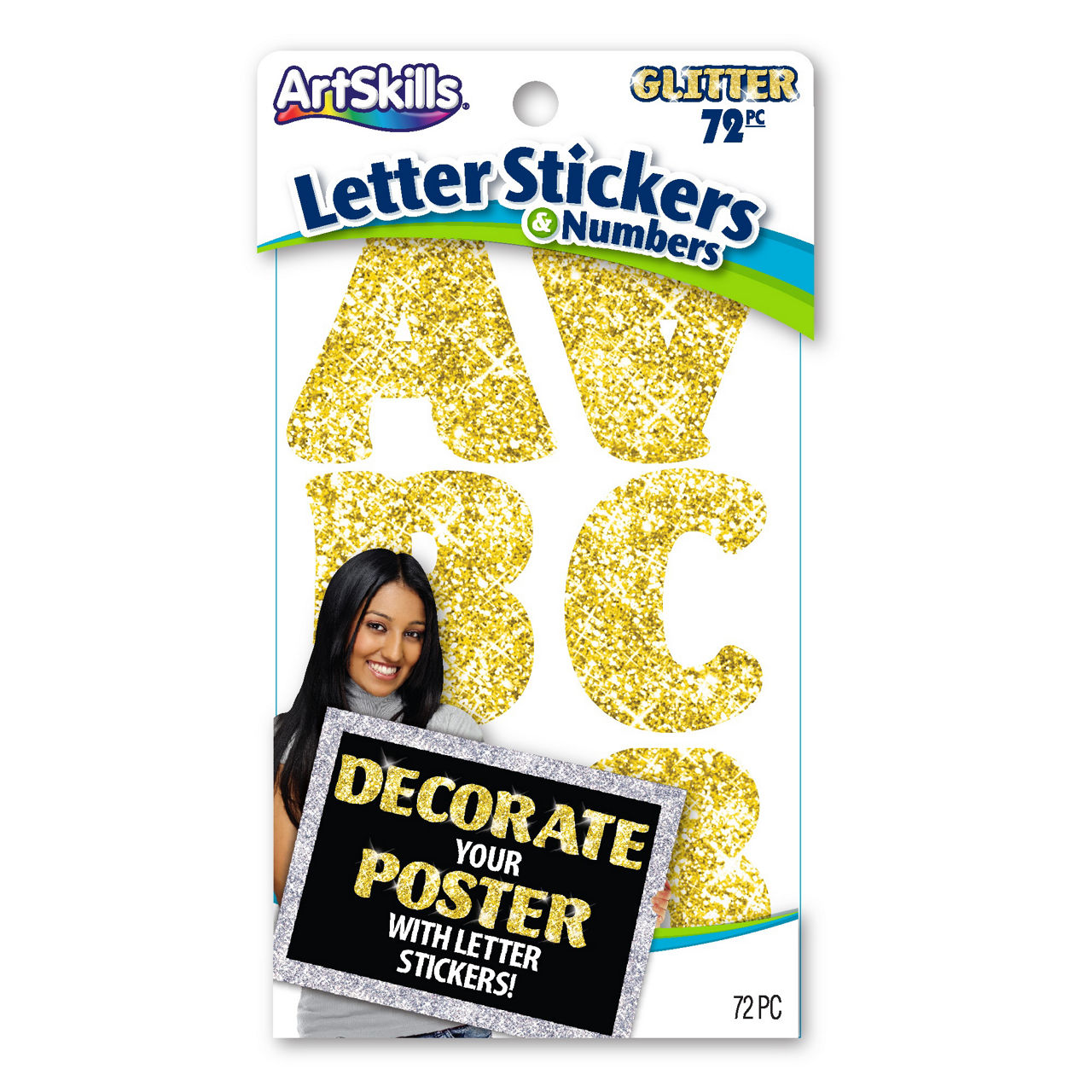 ArtSkills 2" Glitter Number and Letter Stickers for Posters, Signs