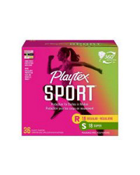 Playtex Sport Plastic Tampons, Unscented, Multi-Pack, 18 Regular & 18 Super