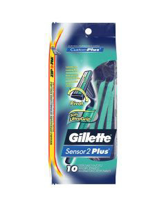 Gillette Sensor2 Plus Pivoting Head Disposable Razors for Men, 10 ct