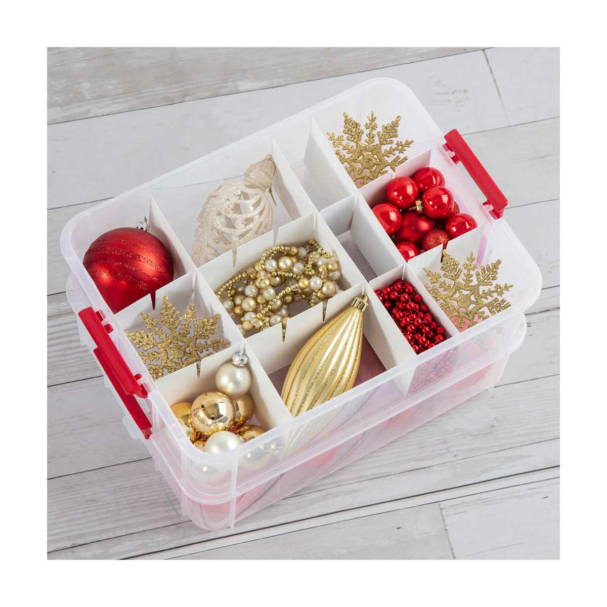 Sterilite 2Layer Red Ornament Storage Box