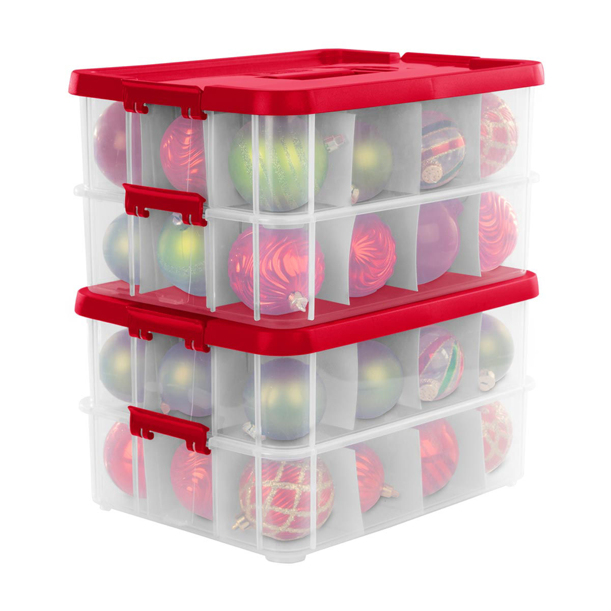 Sterilite 2Layer Red Ornament Storage Box