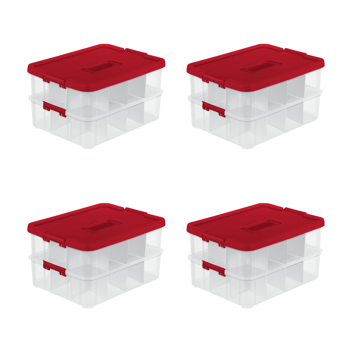 STERILITE Ornament Storage Case red