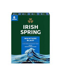 Irish Spring Moisture Blast Deodorant Bar Soap, 8