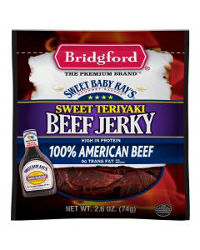 Bridgford Sweet Baby Ray's Sweet Teriyaki Beef Jerky, 2.6 oz.