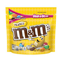 M&M'S Peanut Chocolate Candy Grab & Go Size Bag, 5.5 oz