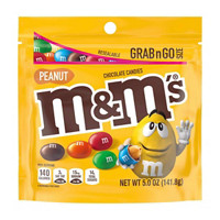 M&M'S Peanut Chocolate Candy Grab & Go Size Bag, 5.5 oz