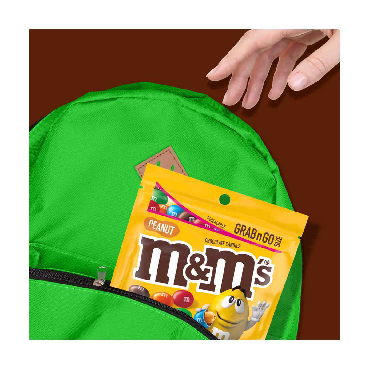 M&M'S Peanut Chocolate Candy Grab & Go Size Bag, 5.5 oz