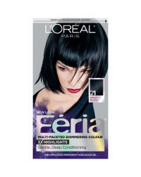 L'Oreal Paris Feria Multi-Faceted Shimmering Permanent Hair Color, 21 Starry Night (Bright Black)