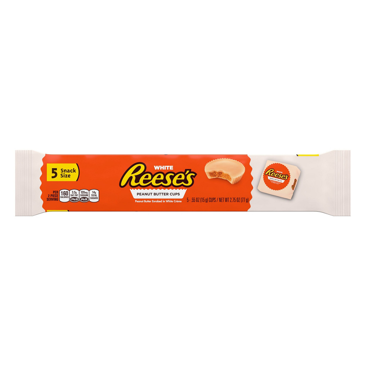Reese's Snack Size White Crème Peanut Butter Cups, 5 Pack