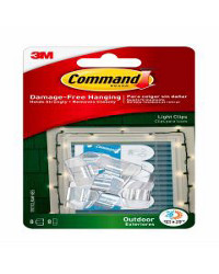 Command Outdoor Light Clips, 8 Clips, 8 Strips/Pack