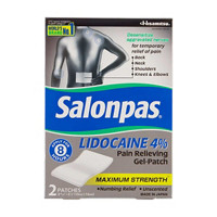 Salonpas Lidocaine Pain Relieving Gel Patch, 2 ct