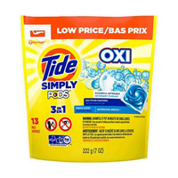 Tide Simply PODS +Oxi Liquid Laundry Detergent Pacs, Refreshing Breeze, 13 count