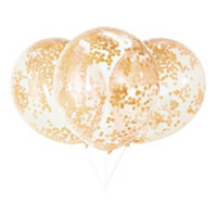 12" Latex Gold Confetti Balloons, 6 Count