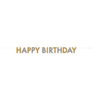 Glitter Gold & Silver Happy Birthday Banner, 5 Feet