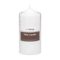 trueliving 6 Inch Unscented Pillar Candle