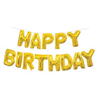 Foil Gold "HAPPY BIRTHDAY" Letter Balloon Banner Kit