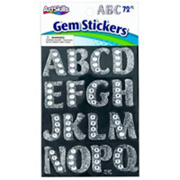 ArtSkills Silver Gem Letter Stickers for Posters, Crafts, Signs & Projects, 72 Pieces