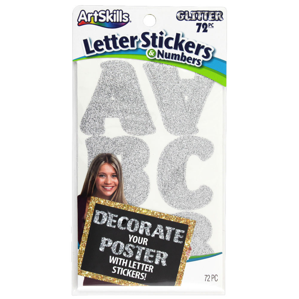 2 Pc Set Pop-Up Travel & Glitter Silver Letter Stickers Scrapbooking Arts  Crafts