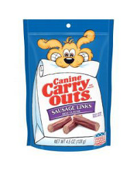 Canine Carry Outs Sausage Links Beef Flavor Dog Treats, 4.5 oz.