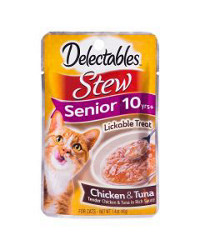 Delectables Stew Senior Cat Treats, Chicken & Tuna,