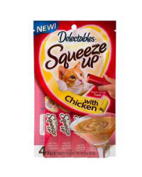 Hartz Delectables Squeeze Up Chicken Treats, 2.0 oz, Pack of 4