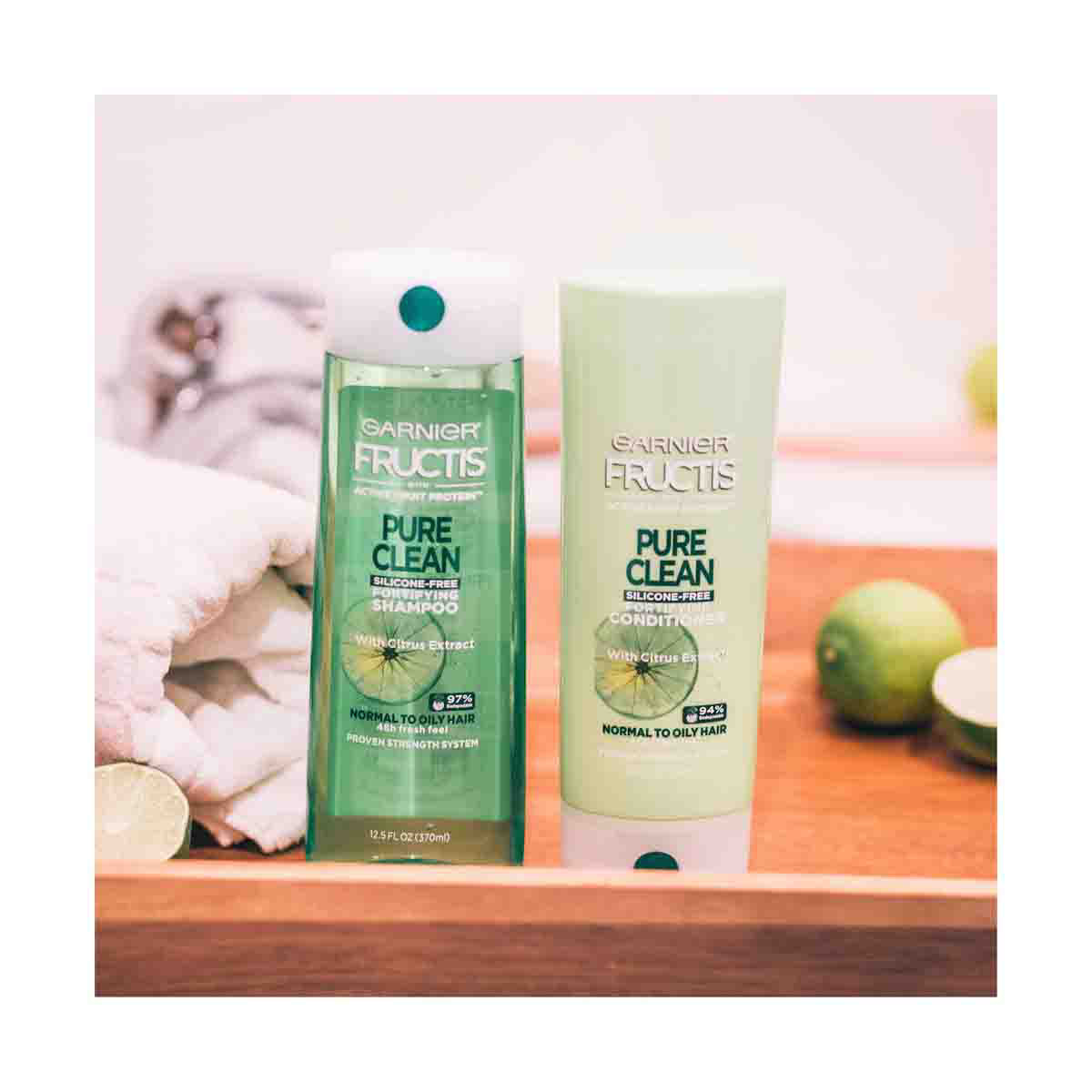 Garnier Fructis Pure Clean Fortifying Shampoo, With Aloe and Vitamin E  Extract, 12.5 fl.