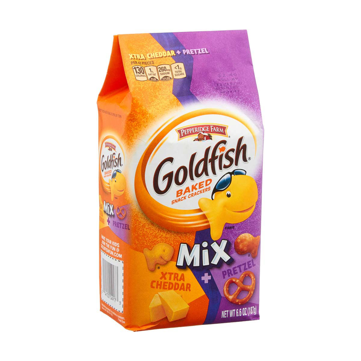 Pepperidge Farm Goldfish Mix Xtra Cheddar + Pretzel Crackers, 6.6 oz.