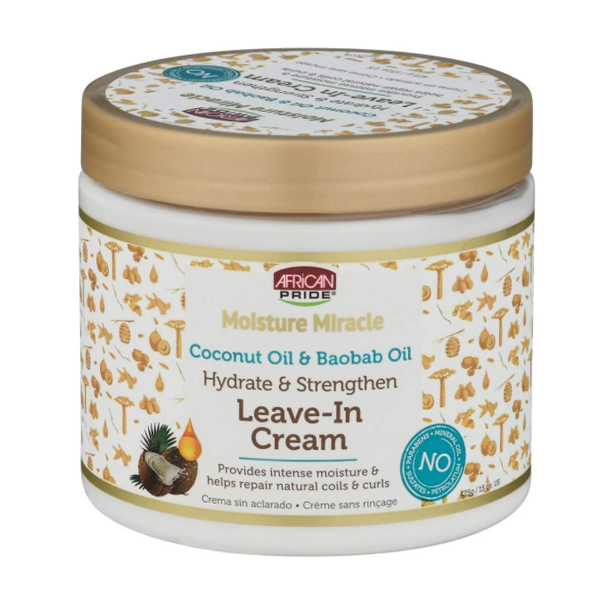 African Pride Moisture Miracle Coconut Oil & Baobab Oil LeaveIn Cream