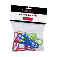 trueliving All Purpose Clips, 6 Pack