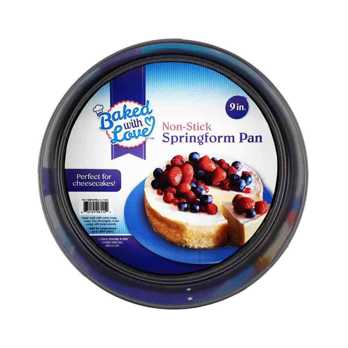 Baked with Love 9" NonStick Springform Cake Pan, 2.5" Depth