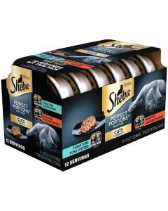 Sheba Perfect Portions Wet Cat Food Cuts in Gravy Signature Tuna Entrée & Roasted Chicken Entrée Variety Pack, (6) 2.6 oz. Twin-Pack Trays