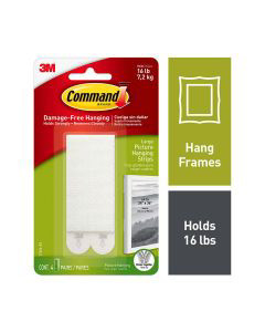 Command Large Picture Hanging Strips, White, 4 Sets of Strips/Pack