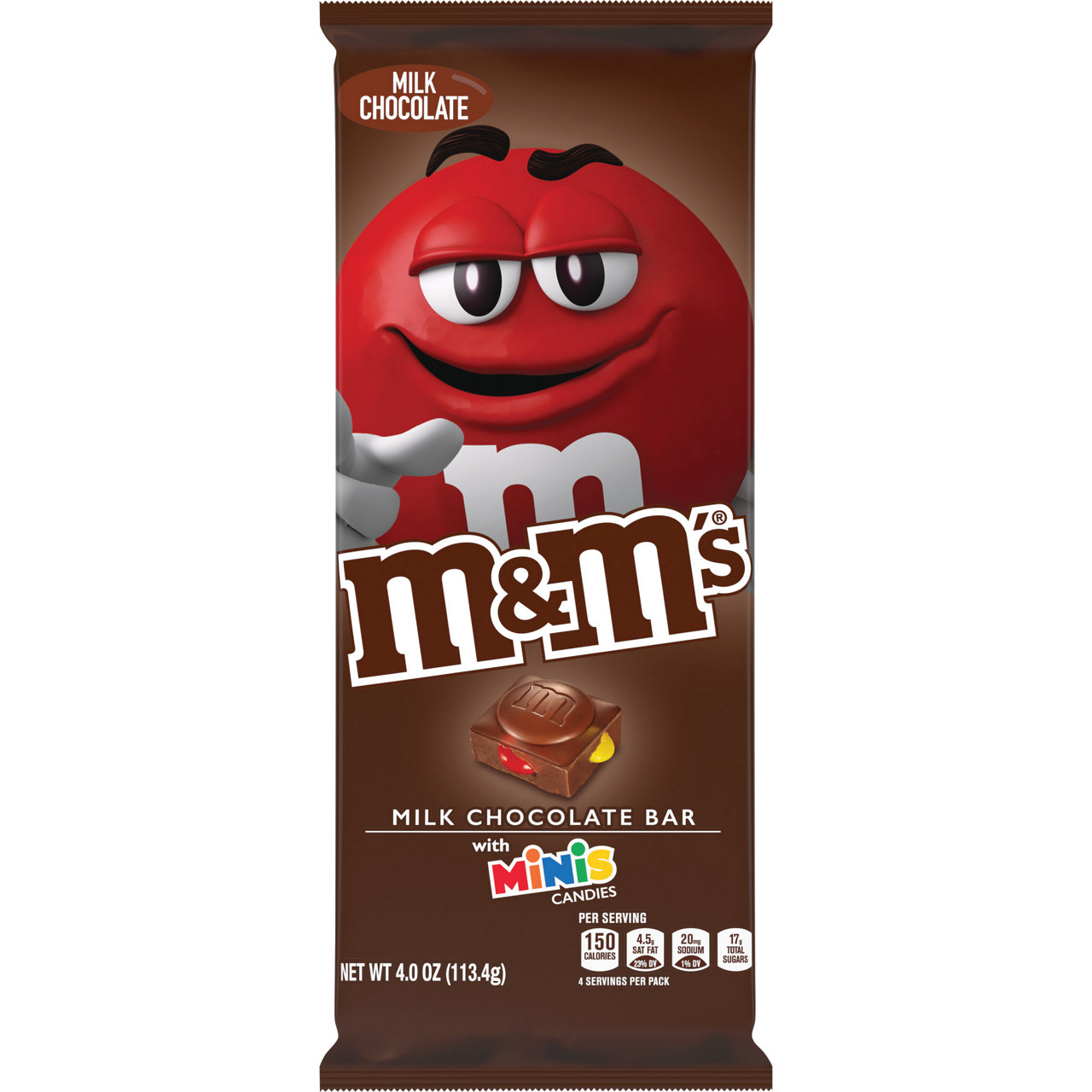 M&M's M&M'S MINIS & Peanut Chocolate Candy Bars, 4 oz