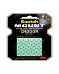 Scotch-Mount Indoor Double-Sided Mounting Squares, 1 in x 1 in, 8 Squares