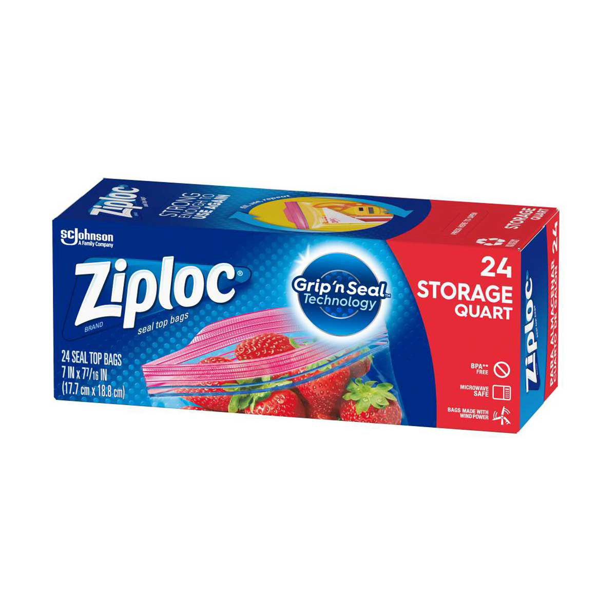 Ziploc Brand Storage Bags with Grip 'n Seal Technology, 24 Count