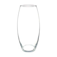 Clear Curved Glass Vase, 10 in.