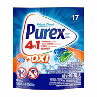 Purex 4 in 1 Plus OXI Laundry Detergent Pacs - Fresh Morning Burst, 17 Count