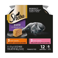 Sheba Savory Chicken and Delicate Salmon Wet Cat Food Pate, 12 Servings