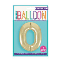 Golden Balloon Numeral 0