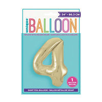 Golden Balloon Numeral 4