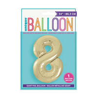 Golden Balloon Numeral 8